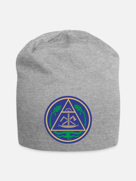 51195_Zimmerer Geometrisches Triangelwerk Emblem - Jersey-Beanie - Grau meliert