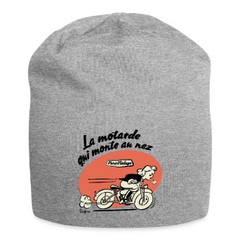 The biker who goes up to the nose - Jersey Beanie - heather grey - Front