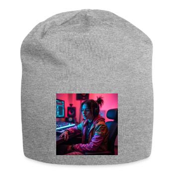 Cyber Neon Producer im Studio - Jersey-Beanie - Grau meliert - Vorne