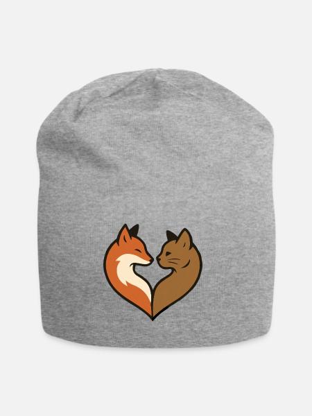 Tierherzform - Jersey-Beanie - Grau meliert