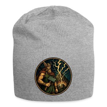Thor avec un marteau - Bonnet en jersey - gris chiné - Devant