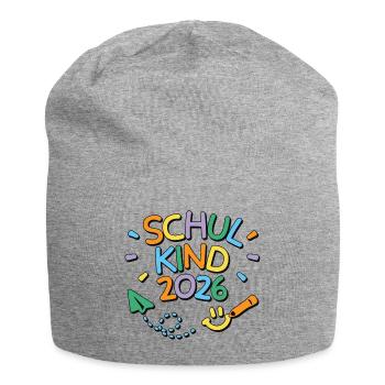 School Child 2026 School Enrollment Back to School - Jersey Beanie - heather grey - Front