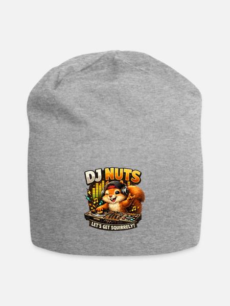 Eichhörnchen DJ Nuts süßes Squirrel lustig - Jersey-Beanie - Grau meliert