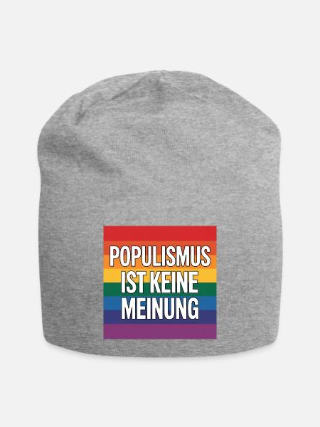 Populismus ist keine Meinung - Antifa Tee - Jersey-Beanie - Grau meliert
