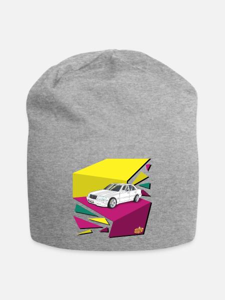 Retro Auto Neonflächen 80‘s - Jersey-Beanie - Grau meliert