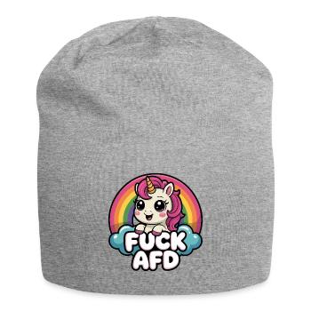 Fuck AFD - Antifa Einhorn Tee - Jersey-Beanie - Grau meliert - Vorne