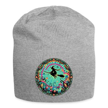 Motif psychédélique du vol des sorcières de la Forêt Sauvage - Bonnet en jersey - gris chiné - Devant