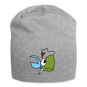 Dessin animé Sea Friend Fish Heart - Bonnet en jersey - gris chiné - Devant