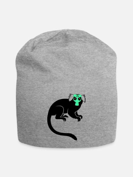 Tamarin Monkey Protest Gas Mask - Jersey-Beanie - Grau meliert
