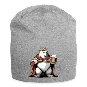 Polar Bear Beer King - Jersey Beanie - heather grey - Front