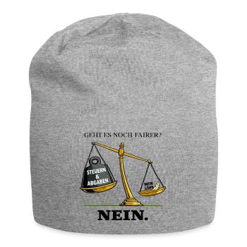 Geht es noch fairer - Jersey-Beanie - Grau meliert - Vorne