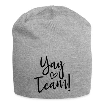 Hourra, l’équipe ! Hourra, équipe de fans de sport sans méfiance - Bonnet en jersey - gris chiné - Devant