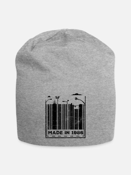 Vintage 1986 - Jersey-Beanie - Grau meliert