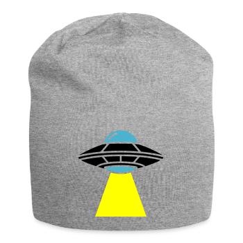 UFO Alien Raumschiff Licht - Jersey-Beanie - Grau meliert - Vorne