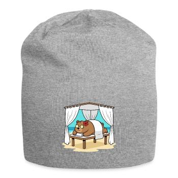 Strandspa, Bärentier, entspannende Kunst - Jersey-Beanie - Grau meliert - Vorne