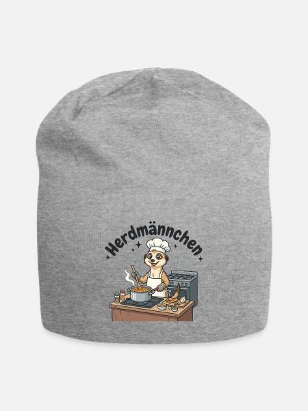Herdmännchen Koch Erdmännchen am Herd  - Jersey-Beanie - Grau meliert