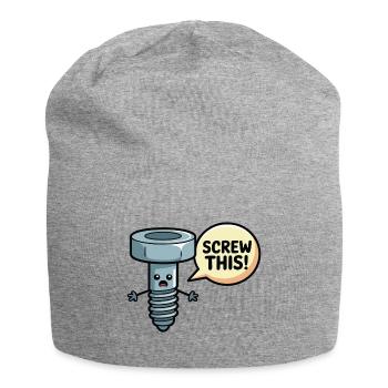 Screw This Funny Screw Pun Design - Jersey Beanie - heather grey - Front