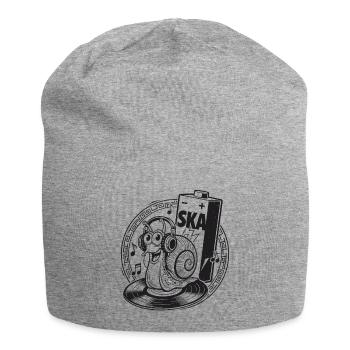 Escargot Ska avec casque - Bonnet en jersey - gris chiné - Devant