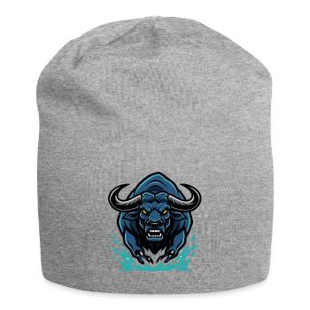 Bull Blue Electric Bull Charge Mascot Bull - Jersey Beanie - heather grey - Front