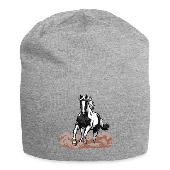 Horse Pie Gallop Gesicht Staub Reitsport - Jersey-Beanie - Grau meliert - Vorne