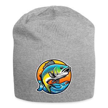 Bright rainbow bass - Jersey Beanie - heather grey - Front