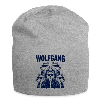 Funny Wolfgang Bande Pun - Jersey Beanie - heather grey - Front