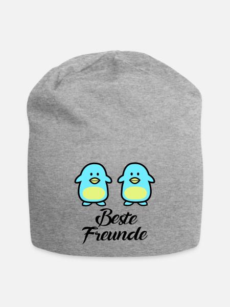 Pinguine Beste Freunde - Jersey-Beanie - Grau meliert