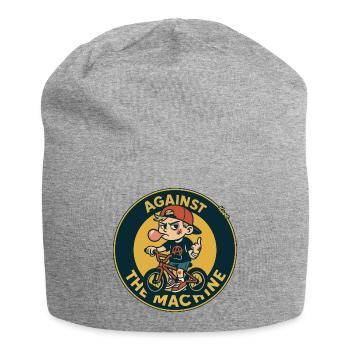 Rogue Kid On Bike – Rebel Patch - Jersey Beanie - heather grey - Front