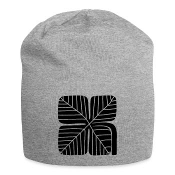 Conception audacieuse de trèfle porte-bonheur en linogravure - Bonnet en jersey - gris chiné - Devant