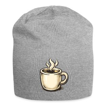 Kaffeebecher Vintage mit Dampf - Jersey-Beanie - Grau meliert - Vorne