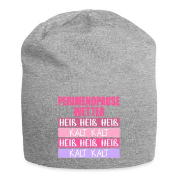 Wechseljahre Perimenopause Hitze - Jersey-Beanie - Grau meliert - Vorne