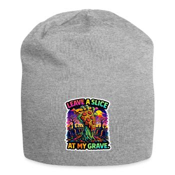 Zombie slice of pizza at the grave - Jersey Beanie - heather grey - Front