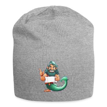 Héros de la mer avec barbe et nageoire - Bonnet en jersey - gris chiné - Devant