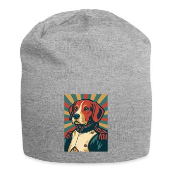 Dog General Retro Poster Style Vintage Design - Jersey Beanie - heather grey - Front