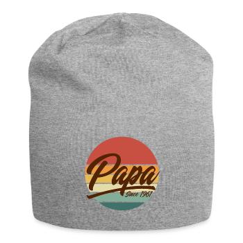 Papa Since 1961 Vintage Sunset - Jersey-Beanie - Grau meliert - Vorne