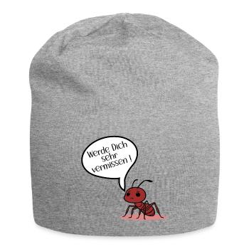 Abschied Ameise - Jersey-Beanie - Grau meliert - Vorne