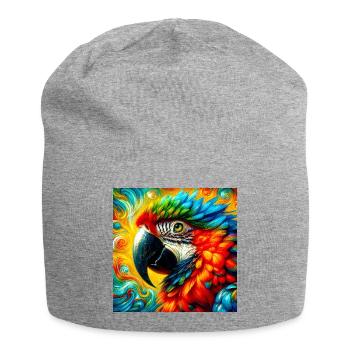 perroquet - Bonnet en jersey - gris chiné - Devant