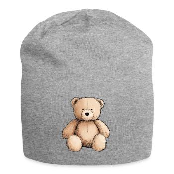 Teddybär, Teddybär, Stofftier - Jersey-Beanie - Grau meliert - Vorne