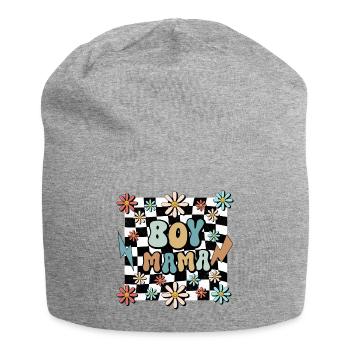Boy Mama Blumen Muster Mutter Schwangerschaft - Jersey-Beanie - Grau meliert - Vorne
