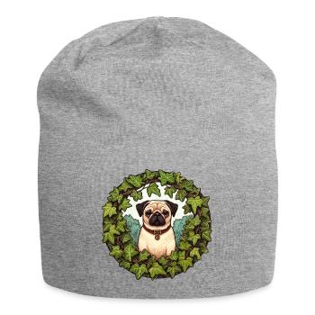 Carlin en couronne de lierre - Bonnet en jersey - gris chiné - Devant