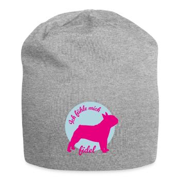 Pug Dogs Pug Humor Office Life Wauwau Fan - Jersey Beanie - heather grey - Front