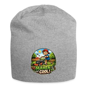 Tondre, c’est cool – enfant tondre la pelouse - Bonnet en jersey - gris chiné - Devant