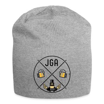 Signe de main du marié pour enterrement de vie de garçon Cercle de bière POS 3C - Bonnet en jersey - gris chiné - Devant