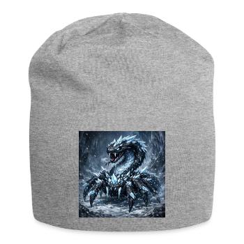 Dragon de Cristal dans une tempête de glace - Bonnet en jersey - gris chiné - Devant