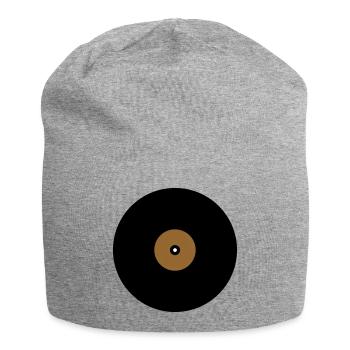 Schallplatte Kreis Textfeld Basis - Jersey-Beanie - Grau meliert - Vorne