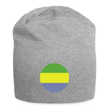 Drapeau rond du Gabon - Bonnet en jersey - gris chiné - Devant