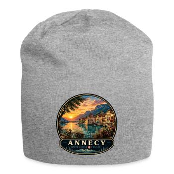 Annecy Urlaub Kolonialbauten Altstadt Wasser - Jersey-Beanie - Grau meliert - Vorne