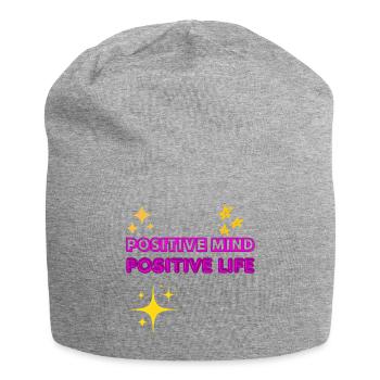 Positive Mind Positive Life Geschenkidee  - Jersey-Beanie - Grau meliert - Vorne