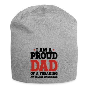 Father and daughter - Jersey Beanie - heather grey - Front