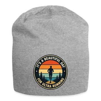 Es ist ein wunderschöner Tag zum Ultralaufen - Jersey-Beanie - Grau meliert - Vorne